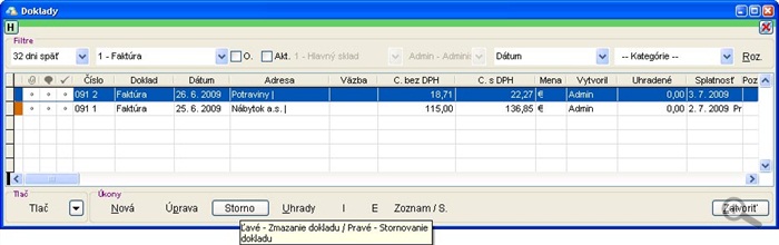Faktúry - storno faktury_storno