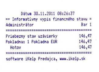 Informatívny výpis finančného stavu Informatívny výpis finančného stavu