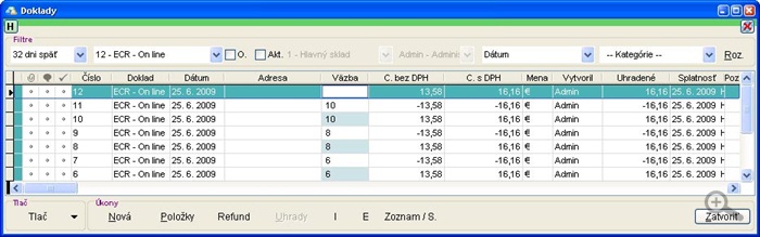 Doklady - ECR - On-line doklady_ecr_online