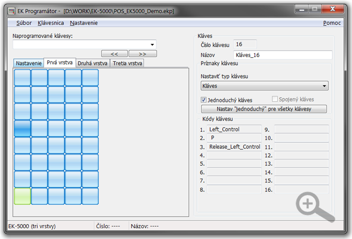 EK-5000 program na naprogranovanie klávesnice