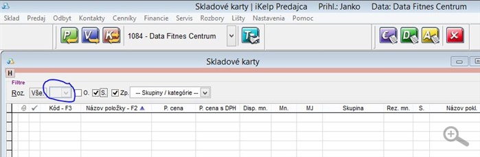 Filter na karty skladom pod uzivatelom Janko