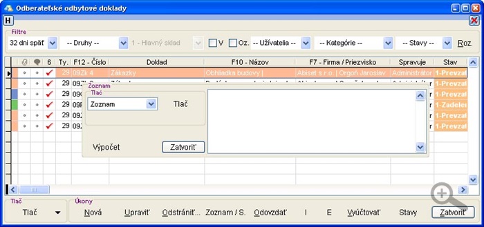 Odberateľské doklady - zoznam odberatelske_doklady_zoznam