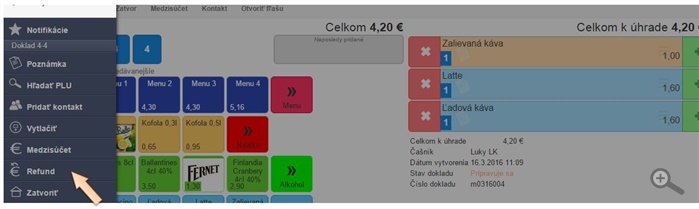 Refund doklad v iKelp POS Mobile