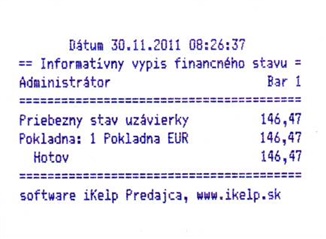 Informatívny výpis finančného stavu Informatívny výpis finančného stavu