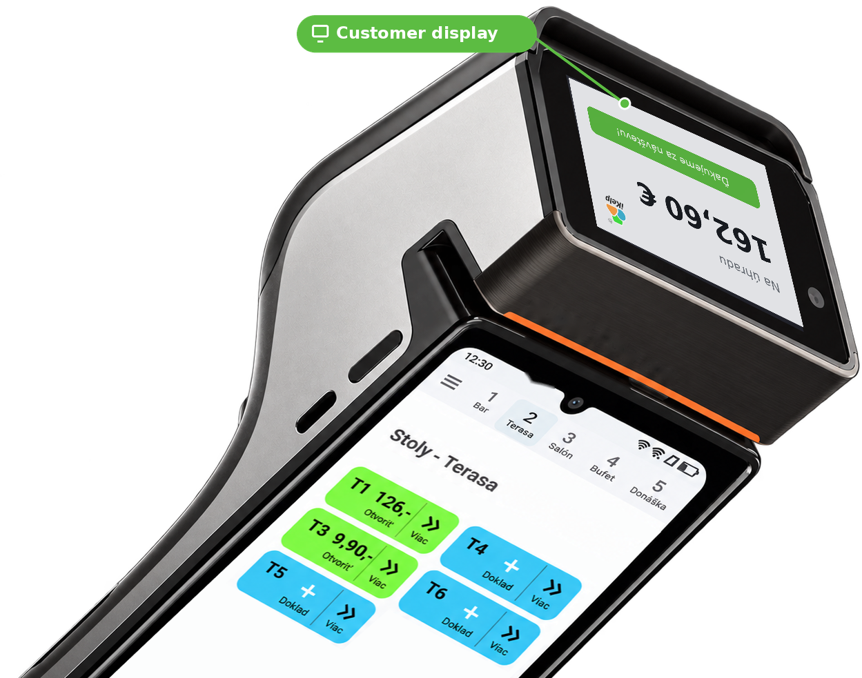 All-in-one P3H DUAL with the customer display on top