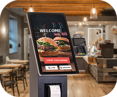 Self-service kiosk for canteens and restaurants