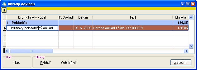 Úhrady uhrady