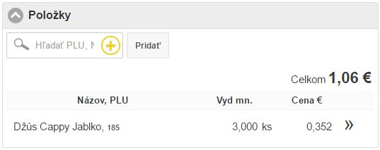Zoznam položiek skladovej výdajky Zoznam položiek skladovej výdajky