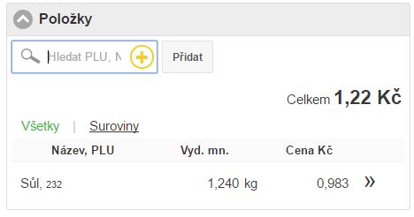 Seznam položek skladov&eacute; v&yacute;dejky