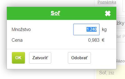 Prid&aacute;vanie položky do v&yacute;dajky