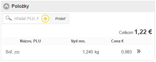 Zoznam položiek skladovej v&yacute;dajky