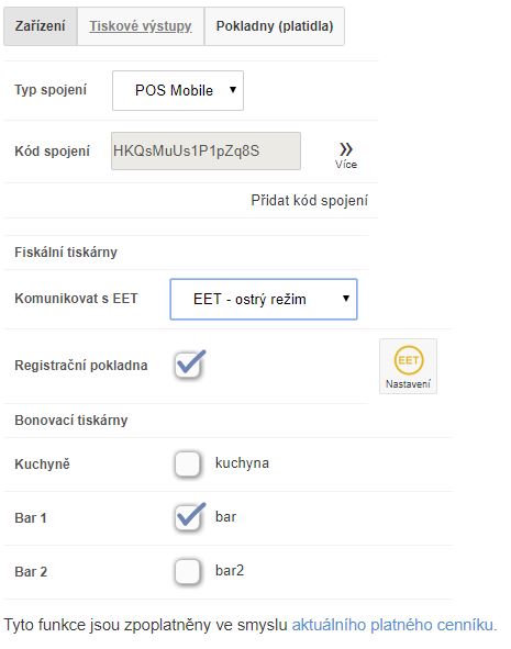 Nastavení spojení aplikace iKelp POS Mobile se zařízením Nastavení spojení aplikace iKelp POS Mobile se zařízením