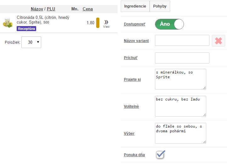 Nastavenie voliteľn&yacute;ch vlastnost&iacute; na karte v z&aacute;ložke Pre verejnosť. 