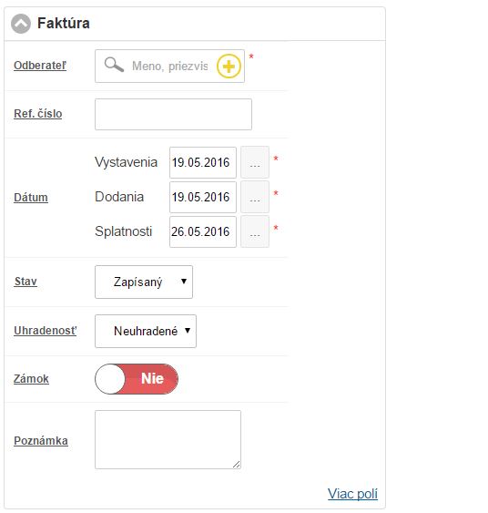 Nová faktúra Nová faktúra