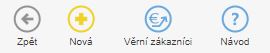 Navigační panel aplikace - Seznam kupónů Navigačný panel aplikace - Seznam kupónů