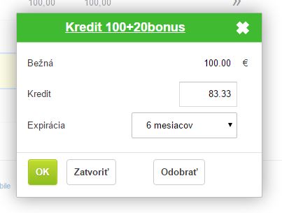 Nastavovanie pravidiel kreditu na karte Kredit Nastavovanie pravidiel kreditu na karte Kredit