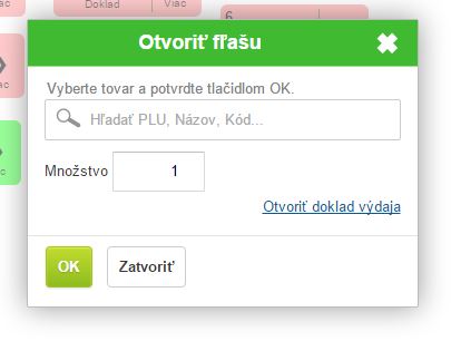 Formulár pre zaevidovanie otvorenej fľaše pri predaji Formulár pre zaevidovanie otvorenej fľaše pri predaji
