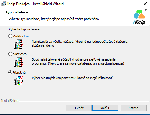 Vyber typu inštalácie